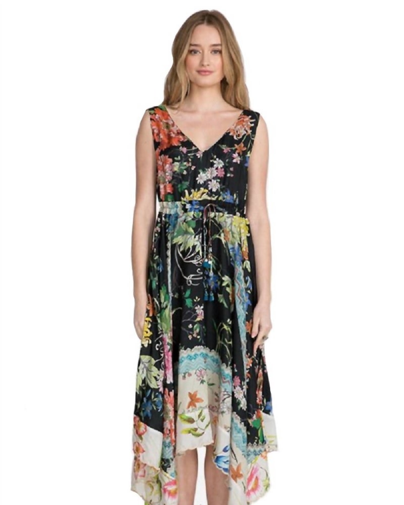 Front of a model wearing a size XL Meru Dress In Multi in Multi by Johnny Was. | dia_product_style_image_id:358292